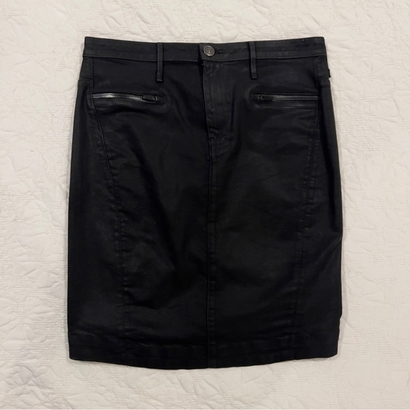 Earnest Sewn Charlotte Coated Waxed  Pencil Skirt - Picture 1 of 6